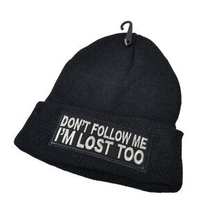 NEW Toddler DON'T FOLLOW ME I'M LOST TOO Beanie Color Black Toddler Size‎ OS